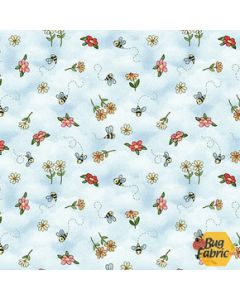 River Romp: Bees and Blooms -- Henry Glass Fabrics 866-11 lt blue 