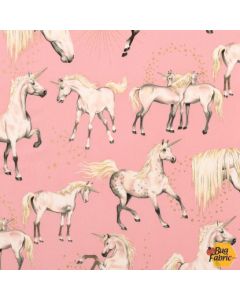 Nicole's Prints: Stars of the Unicorn Pink (Metallic)  - Alexander Henry 8676cr