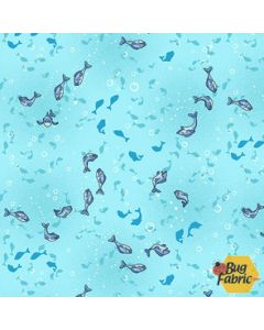 River Romp: Swimming Fish -- Henry Glass Fabrics 868-17 lt teal