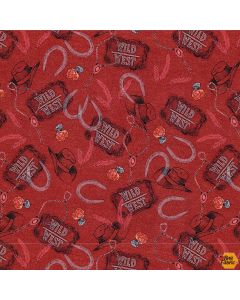 Sunset Rodeo: Monotone Western  Motifs Red -- Henry Glass Fabrics 9154-88