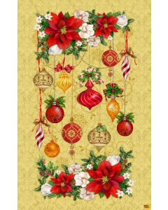 Christmas Legend: Floral Ornament Panel (2/3 yard) -- Henry Glass Fabrics 9523p-33