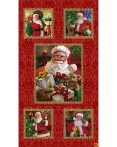 Christmas Legend: Santa Block Panel (2/3 yard) -- Henry Glass Fabrics 9524p-88