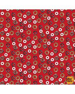 Man Cave: Tossed Allover Nut Red -- Henry Glass Fabrics 9649-88
