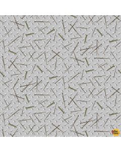 Man Cave: Nail and Screw Allover Silver -- Henry Glass Fabrics 9650-90
