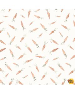 You Are Loved: Tossed Carrots Cream -- Henry Glass 9811-22 - 2 yards 25" + FQ remaining