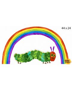Eric Carle: The Very Hungry Caterpillar Rainbow Panel White (2/3 yard) -- Andover a-9597-L