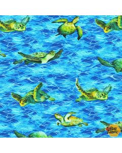 Coral Canyon: Sea Turtles Azure -- Robert Kaufman Fabrics AQCD-19906-64