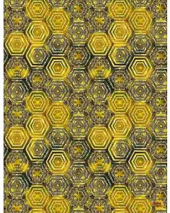 Queen Bee: Gold Queen Honeycomb -- Timeless Treasures Fabrics bee-cd1352 bee 