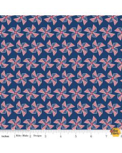 Land of Liberty: Pinwheels Blue -- Riley Blake Designs c10565 navy