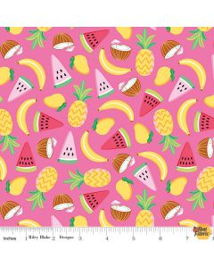 Rainbowfruit: Let's Get Coconuts Hot Pink -- Riley Blake Designs c10891 hot pink