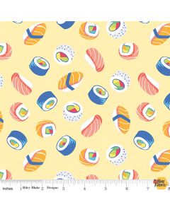 Rainbowfruit: How We Roll Yellow Sushi -- Riley Blake Designs c10893 yellow