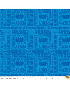 All Aboard with Thomas & Friends Text Blue -- Riley Blake Fabrics c11004-blue