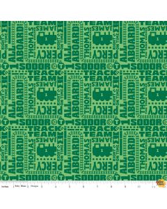 All Aboard with Thomas & Friends Text Green -- Riley Blake Fabrics c11004-green