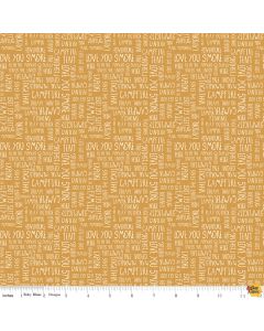 Love You S'more: Text Gold -- Riley Blake Designs c12142-gold