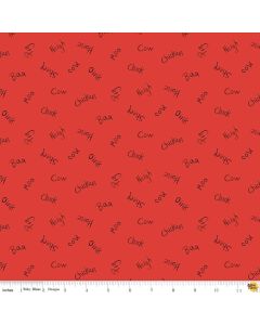 Coloring on the Farm: Words Red -- Riley Blake Designs c12232 red