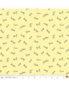 Coloring on the Farm: Words Yellow -- Riley Blake Designs c12232 yellow