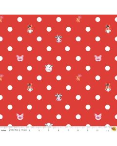 Coloring on the Farm: Dots Red -- Riley Blake Designs c12233 red