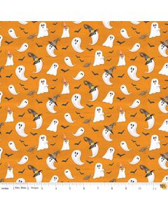 Monthly Placemats: Ghosts Orange Halloween -- Riley Blake Designs c12419-orange 