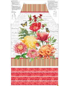 Morning Blossom: Apron Panel White Multi (25" panel) -- Northcott Fabrics 24928-10