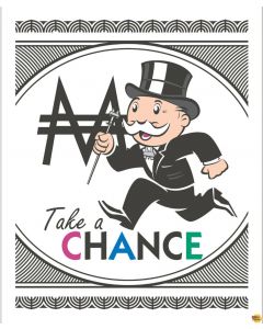 Monopoly: Take a Chance Panel (1 yard) -- Camelot Cottons 95070213p-1