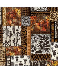 Kenya: Ethnic Patchwork - Michael Miller Fabrics cx9987-bron-d