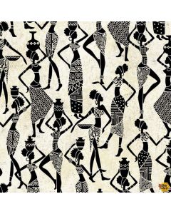 Kenya: African Woman Ivory - Michael Miller Fabrics cx9988-ivor-d