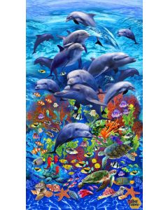 Jewels of the Sea: Jewels of the Sea Panel Aquamarine (2/3 yard) -- Michael Miller Fabrics dcx11121-aqma-d