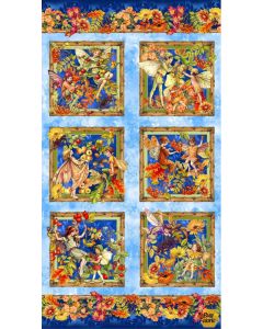 Flower Fairies of the Autumn: Berry Fairy Vignettes Panel (2/3 yard) -- Michael Miller Fabrics DDC11521-BBEL-D 