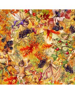 Flower Fairies of the Autumn: Very Berry Fairy Saffron -- Michael Miller Fabrics DDC11522-SAFF-D 