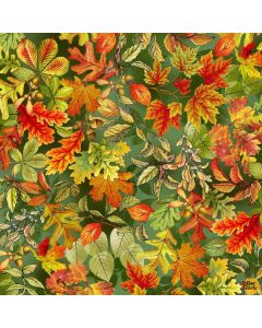 Flower Fairies of the Autumn: Fairy Leaves Dark Green -- Michael Miller Fabrics DDC11524-DGRN-D 