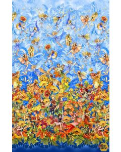 Flower Fairies of the Autumn: Autumn Fairy Border Bluebell -- Michael Miller Fabrics DDC11527-BBEL-D 