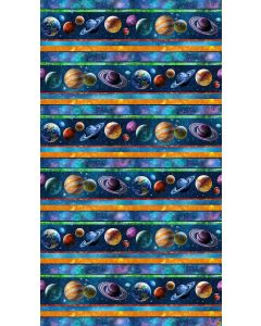 Universe:  Galaxy Border Stripe -- Northcott Fabrics dp24855-48