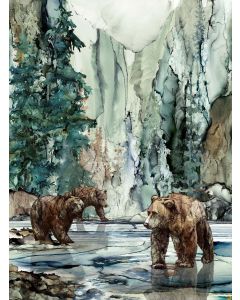 Northern Peaks: Bear Panel (32" x 43") -- Northcott Fabrics dp25165-74 