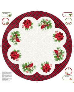 Cardinal Christmas: Christmas Tree Skirt / Table Cloth Panel (43" x 43") -- Northcott Fabrics dp25477-10