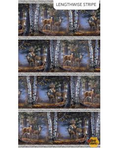 First Light Naturescapes:  Deer Border - Northcott Fabrics dp26761-95