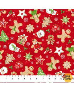Sugar Coated: Christmas Cookies Red - Northcott Fabrics dp27143-24 - presale April