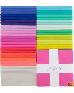 Tula Pink Designer Essential Solids: 10" Charm Pack Layer Cake (42 pieces) -- Free Spirit Fabrics FB610TP.SOLID  