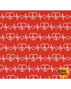 Tribute: Heartbeats Red -- Fabric Traditions 17495r