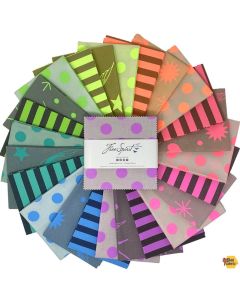 Neon True Colors: 5" Charm Pack (42 - 5" charm squares)  -- Free Spirit Fabrics - fb6cptp.neontrue  