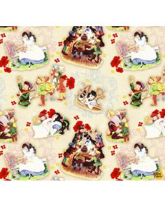 Disney Storybooks: Snow White Toss -- Four Seasons/David Textiles bw 0186-0c-6