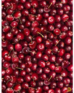 Fruit Bowl: Packed Cherries -- Timeless Treasures Fabrics Fruit-cd1372 red