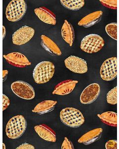 Happy Harvest: Tossed Pies -- Timeless Treasures Fabrics gail-cd1425 black