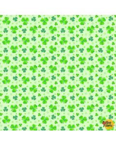 Pot of Gold: Tossed Clover Green -- Henry Glass 9368-66 - 1 yard 13" remaining