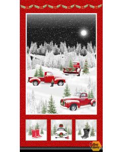 The Tradition II:  Trucks in the Forest Panel (2/3 yard) -- Henry Glass Fabrics 9732p-88
