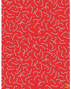 Christmas Countdown: Red Candy Canes-- Timeless Treasures Fabrics holiday-c8983 red