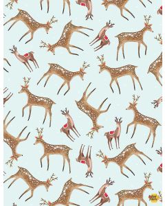 Christmas Countdown: Tossed Reindeer Sky -- Timeless Treasures Fabrics holiday-cd8979 sky
