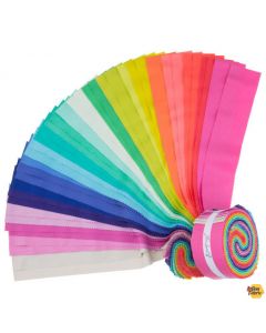 Tula Pink Designer Essential Solids: Design Roll / Jelly Roll (40 pieces) -- Free Spirit Fabrics FB3DRTP.SOLID 
