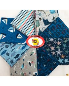 True Blue Sea: Fat Quarter Bundle (8 FQ's) -- Stof Fabrics trueblueFQ