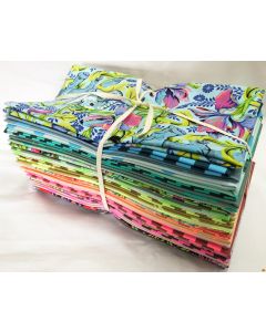 Everglow by Tula Pink: Everglow & Neon True Colors Full Collection (32 - half yard cuts) -- Free Spirit Fabrics Everneonhalf