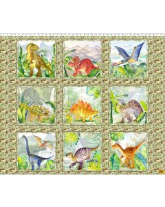 Dinosaur Friends: Dinosaur Panel (1 yard panel) -- In The Beginning Fabrics 1din1 - 1 remaining